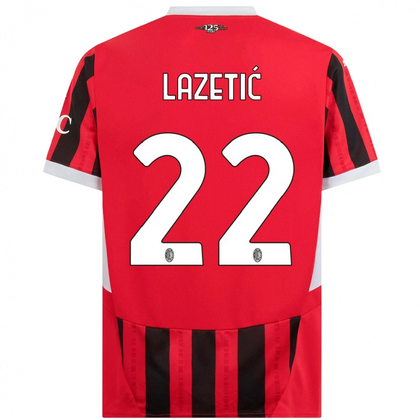 Danxen Kinder Marko Lazetic #22 Rot Schwarz Heimtrikot Trikot 2024/25 T-Shirt