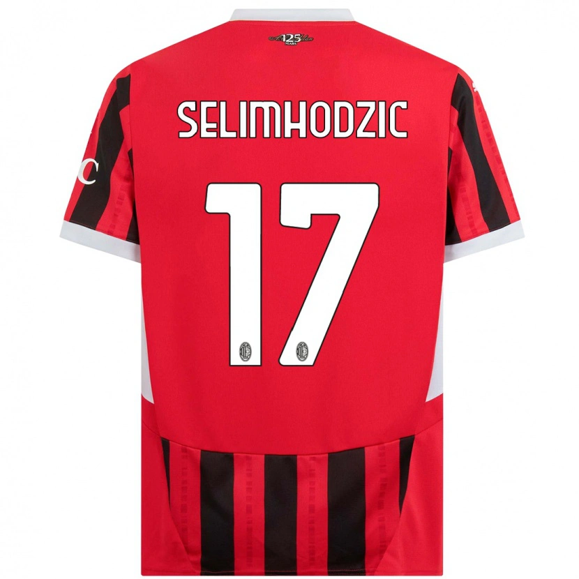 Danxen Kinder Noa Selimhodzic #17 Rot Schwarz Heimtrikot Trikot 2024/25 T-Shirt