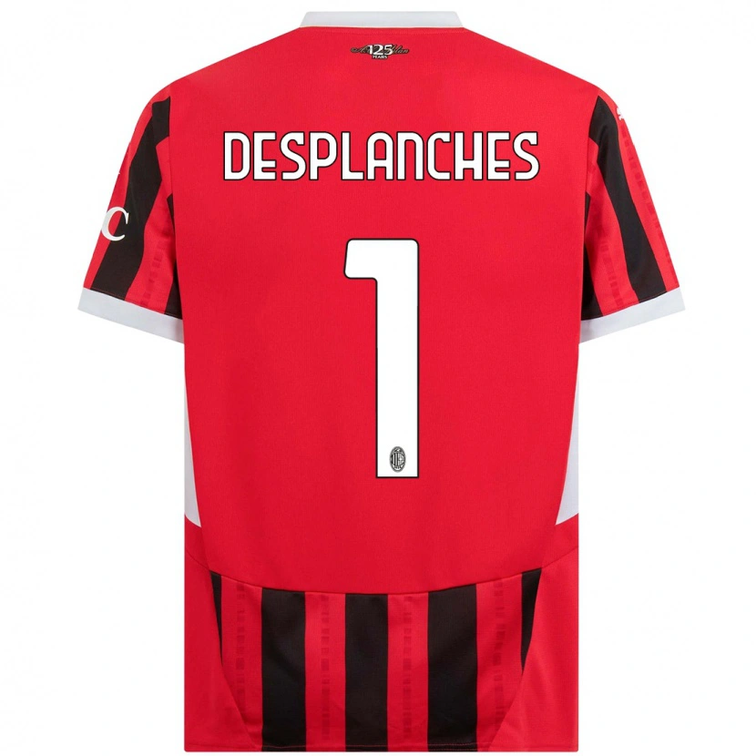 Danxen Kinder Sebastiano Desplanches #1 Rot Schwarz Heimtrikot Trikot 2024/25 T-Shirt