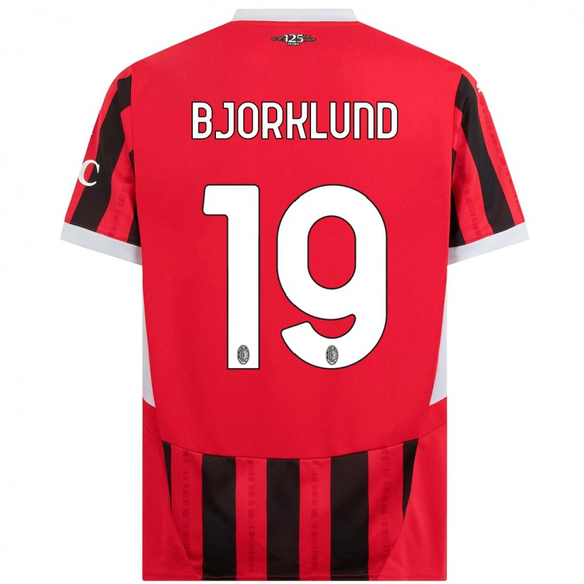 Danxen Kinder Lukas Bjorklund #19 Rot Schwarz Heimtrikot Trikot 2024/25 T-Shirt