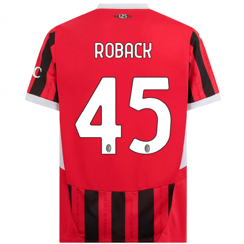 Danxen Kinder Emil Roback #45 Rot Schwarz Heimtrikot Trikot 2024/25 T-Shirt