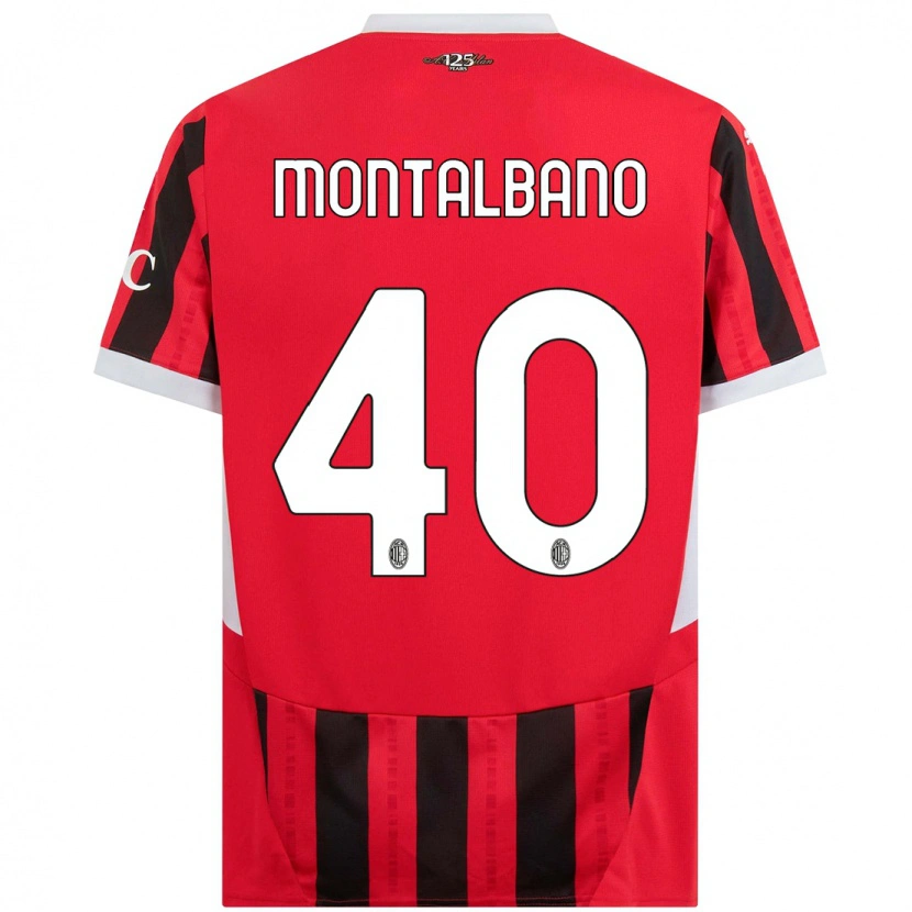 Danxen Kinder Nicolo Montalbano #40 Rot Schwarz Heimtrikot Trikot 2024/25 T-Shirt