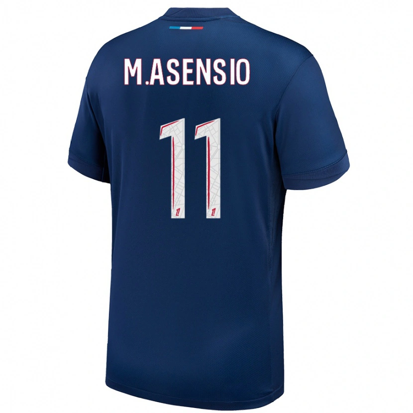 Danxen Kinder Marco Asensio #11 Marineblau Weiß Heimtrikot Trikot 2024/25 T-Shirt