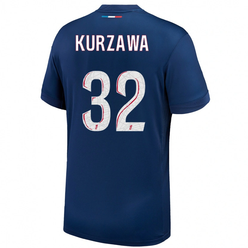 Danxen Kinder Layvin Kurzawa #32 Marineblau Weiß Heimtrikot Trikot 2024/25 T-Shirt