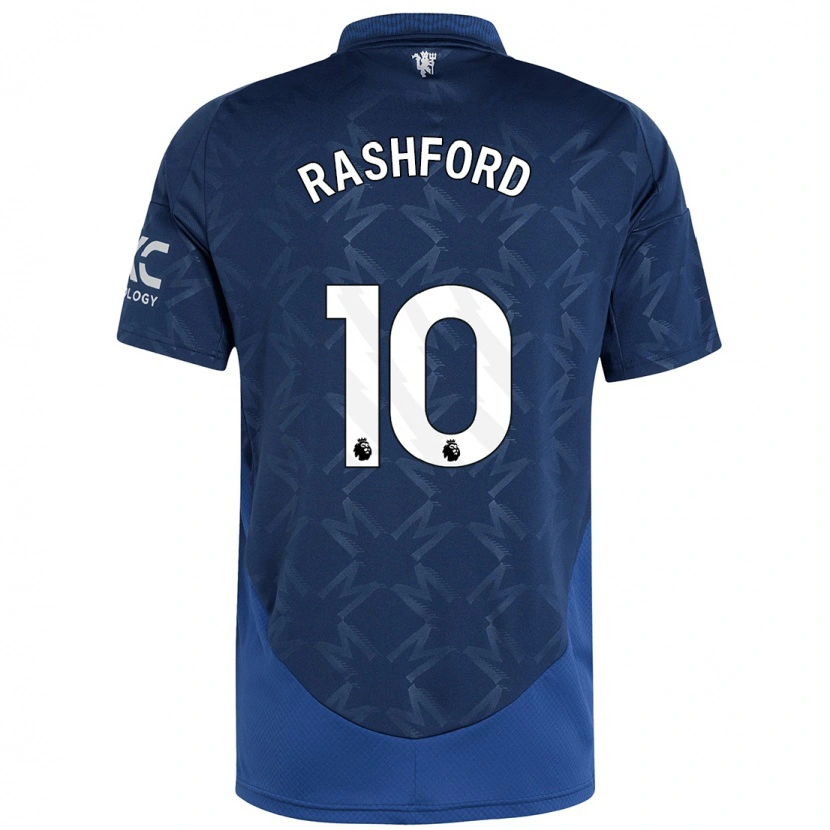 Danxen Kinder Marcus Rashford #10 Indigo Auswärtstrikot Trikot 2024/25 T-Shirt