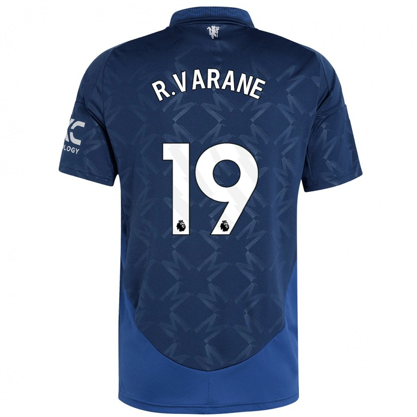 Danxen Kinder Raphaël Varane #19 Indigo Auswärtstrikot Trikot 2024/25 T-Shirt