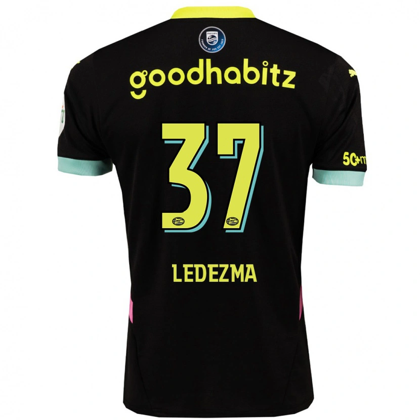 Danxen Kinder Richard Ledezma #37 Schwarz Gelb Auswärtstrikot Trikot 2024/25 T-Shirt