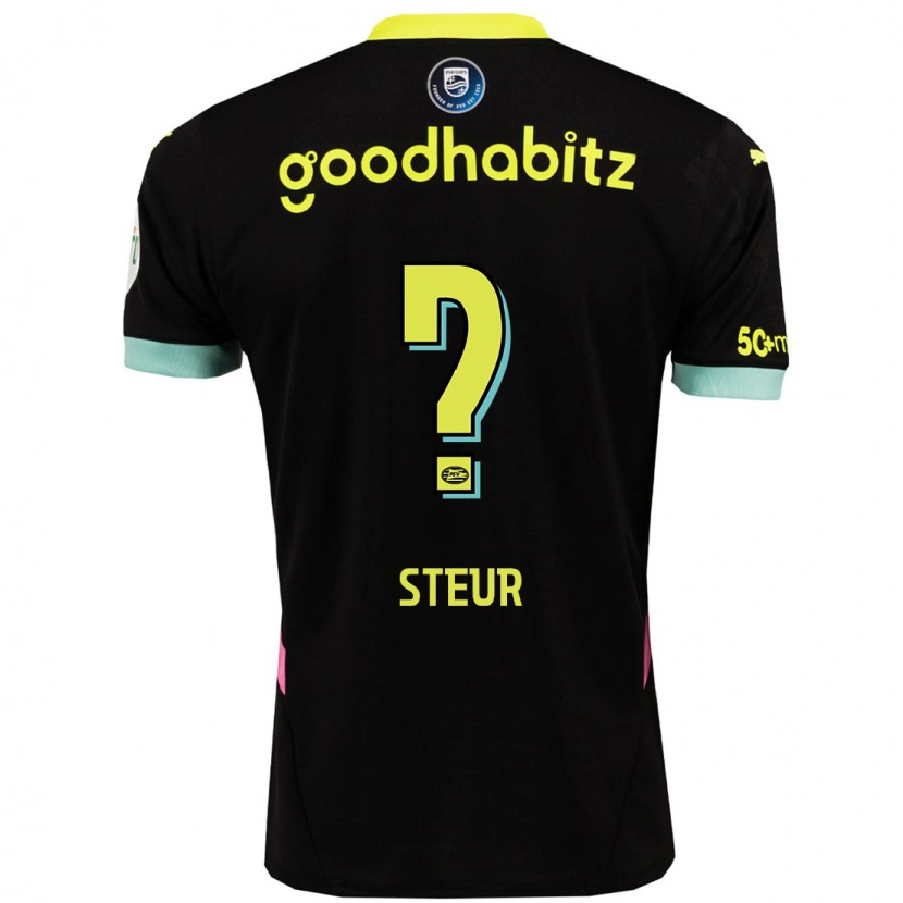 Danxen Kinder Roy Steur #0 Schwarz Gelb Auswärtstrikot Trikot 2024/25 T-Shirt