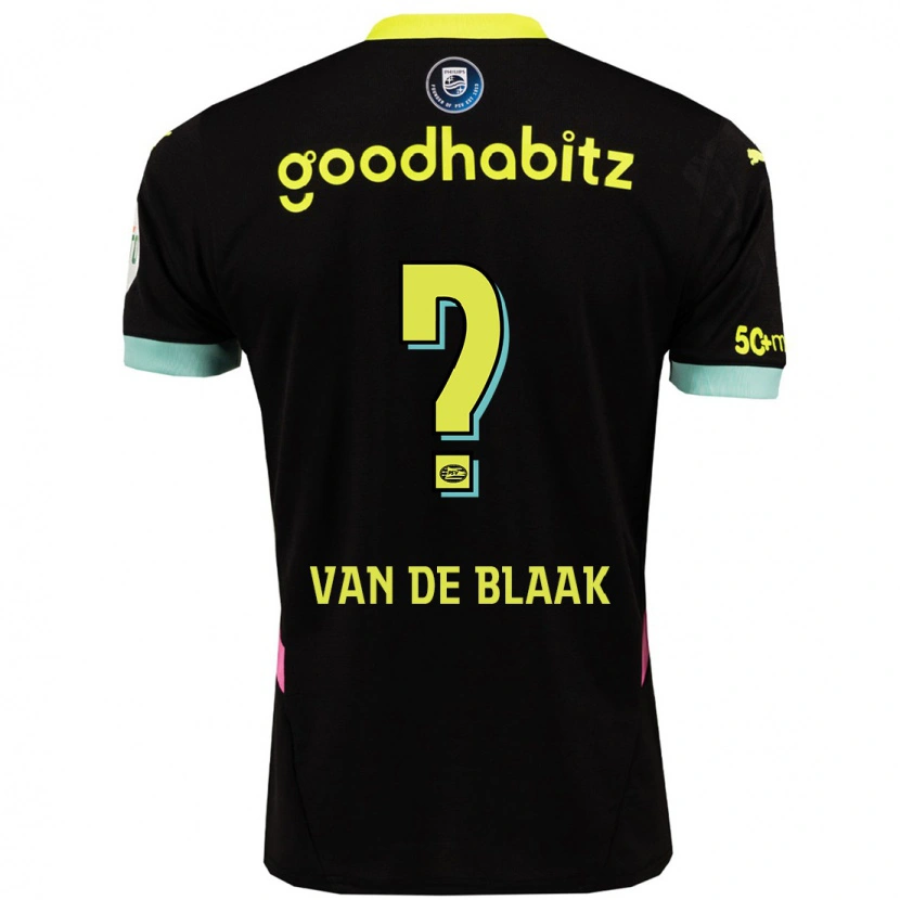 Danxen Kinder Emmanuel Van De Blaak #0 Schwarz Gelb Auswärtstrikot Trikot 2024/25 T-Shirt