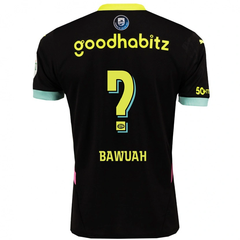 Danxen Kinder Jordy Bawuah #0 Schwarz Gelb Auswärtstrikot Trikot 2024/25 T-Shirt