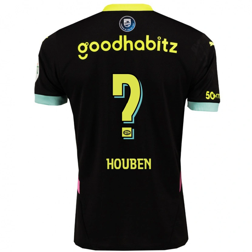 Danxen Kinder Iggy Houben #0 Schwarz Gelb Auswärtstrikot Trikot 2024/25 T-Shirt