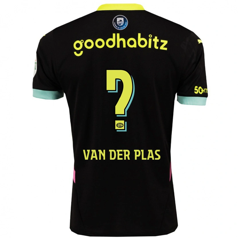 Danxen Kinder Sven Van Der Plas #0 Schwarz Gelb Auswärtstrikot Trikot 2024/25 T-Shirt