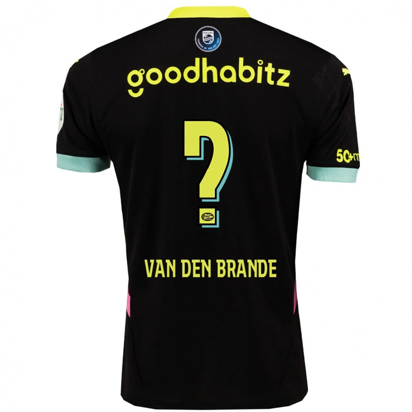 Danxen Kinder Daan Van Den Brande #0 Schwarz Gelb Auswärtstrikot Trikot 2024/25 T-Shirt