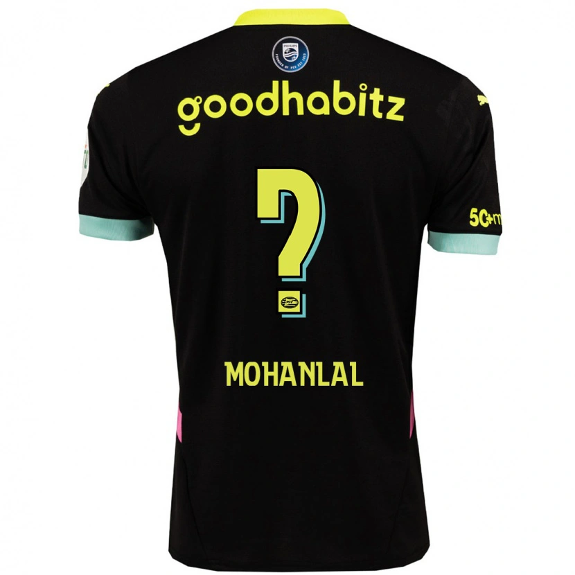 Danxen Kinder Pawan Mohanlal #0 Schwarz Gelb Auswärtstrikot Trikot 2024/25 T-Shirt