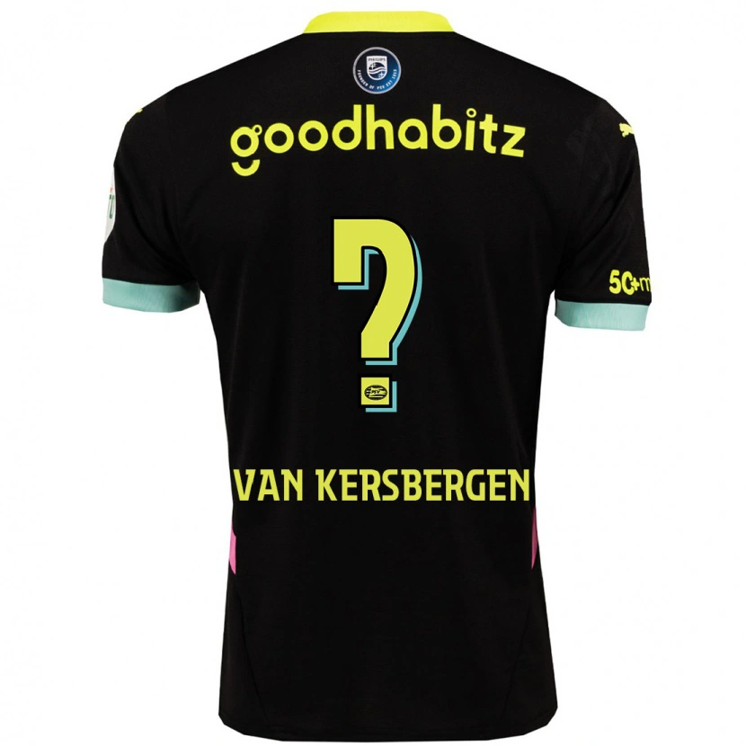 Danxen Kinder Sander Van Kersbergen #0 Schwarz Gelb Auswärtstrikot Trikot 2024/25 T-Shirt