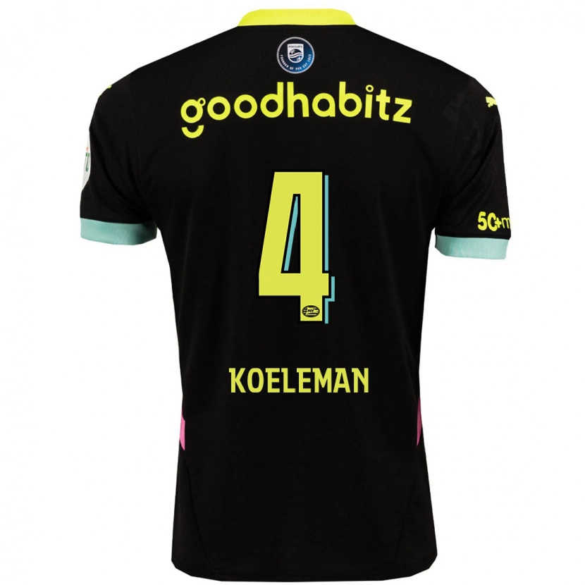 Danxen Kinder Senna Koeleman #4 Schwarz Gelb Auswärtstrikot Trikot 2024/25 T-Shirt