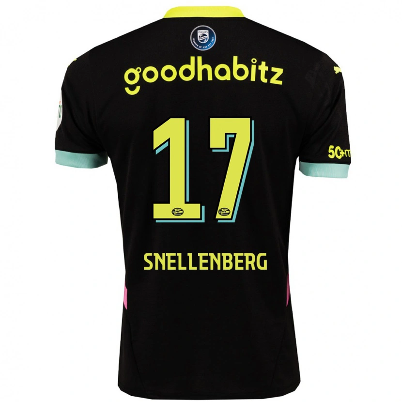 Danxen Kinder Maxime Snellenberg #17 Schwarz Gelb Auswärtstrikot Trikot 2024/25 T-Shirt