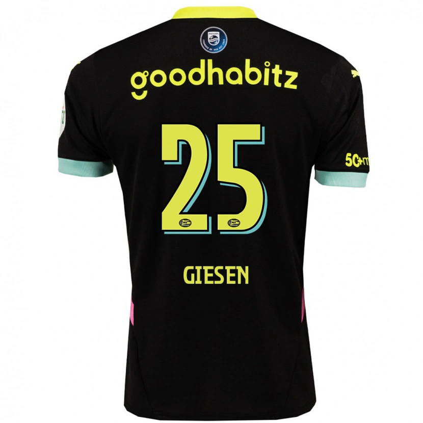 Danxen Kinder Suzanne Giesen #25 Schwarz Gelb Auswärtstrikot Trikot 2024/25 T-Shirt