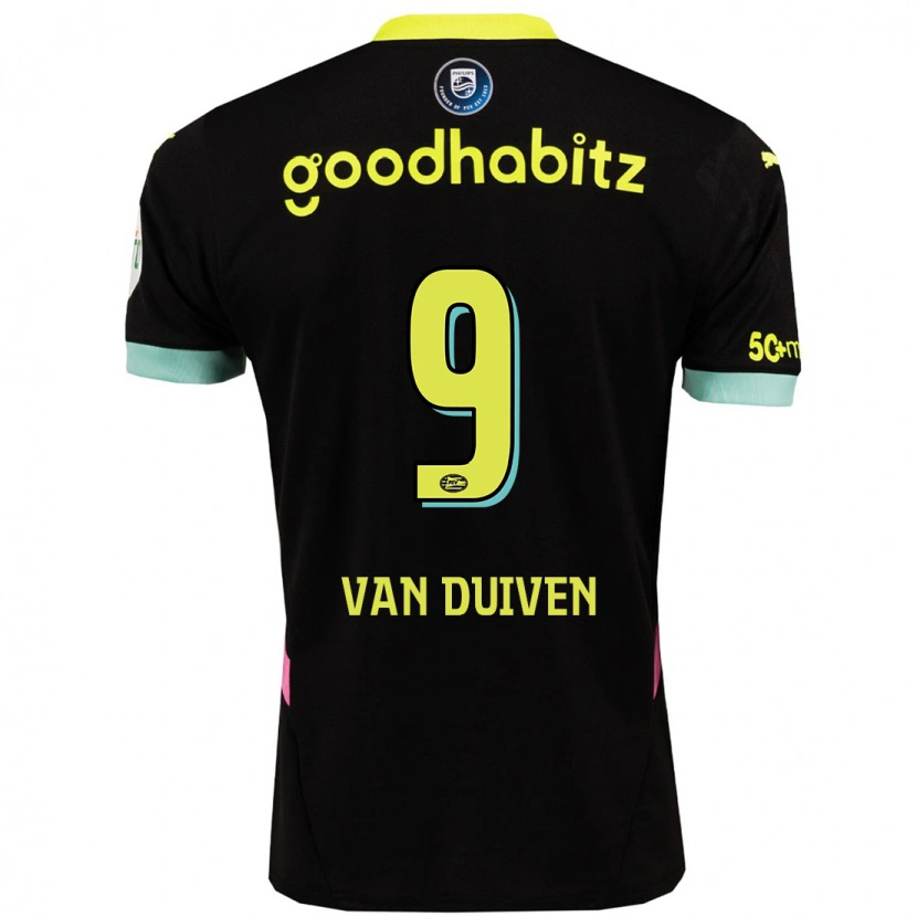 Danxen Kinder Jason Van Duiven #9 Schwarz Gelb Auswärtstrikot Trikot 2024/25 T-Shirt