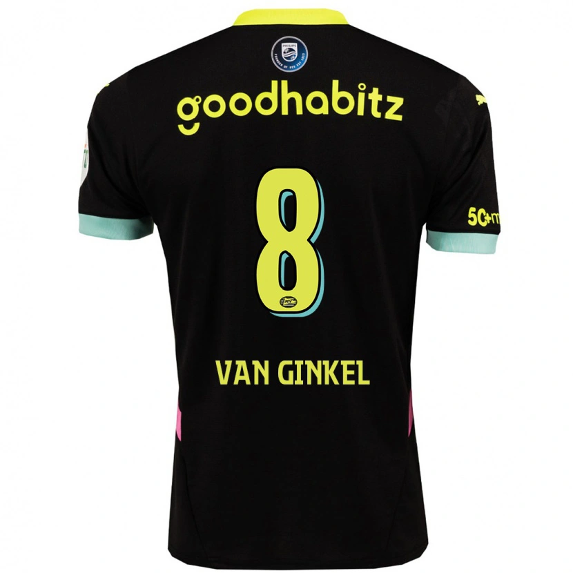 Danxen Kinder Marco Van Ginkel #8 Schwarz Gelb Auswärtstrikot Trikot 2024/25 T-Shirt