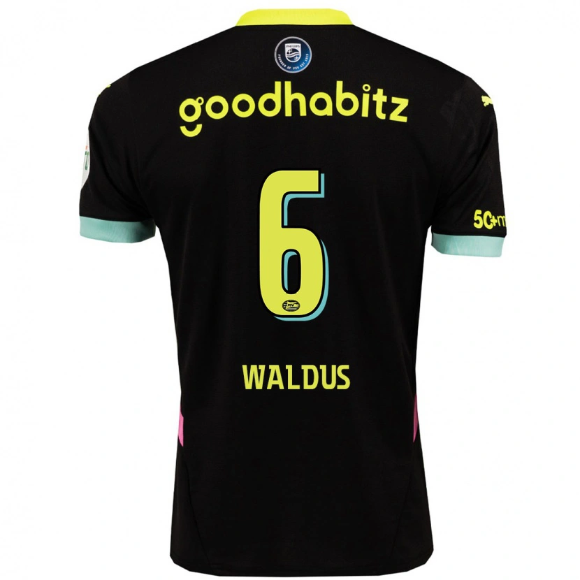 Danxen Kinder Maruschka Waldus #6 Schwarz Gelb Auswärtstrikot Trikot 2024/25 T-Shirt