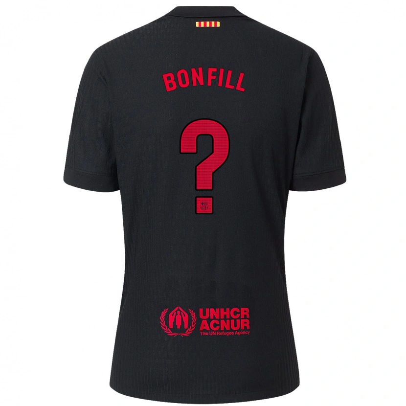 Danxen Kinder Max Bonfill #0 Schwarz Rot Auswärtstrikot Trikot 2024/25 T-Shirt