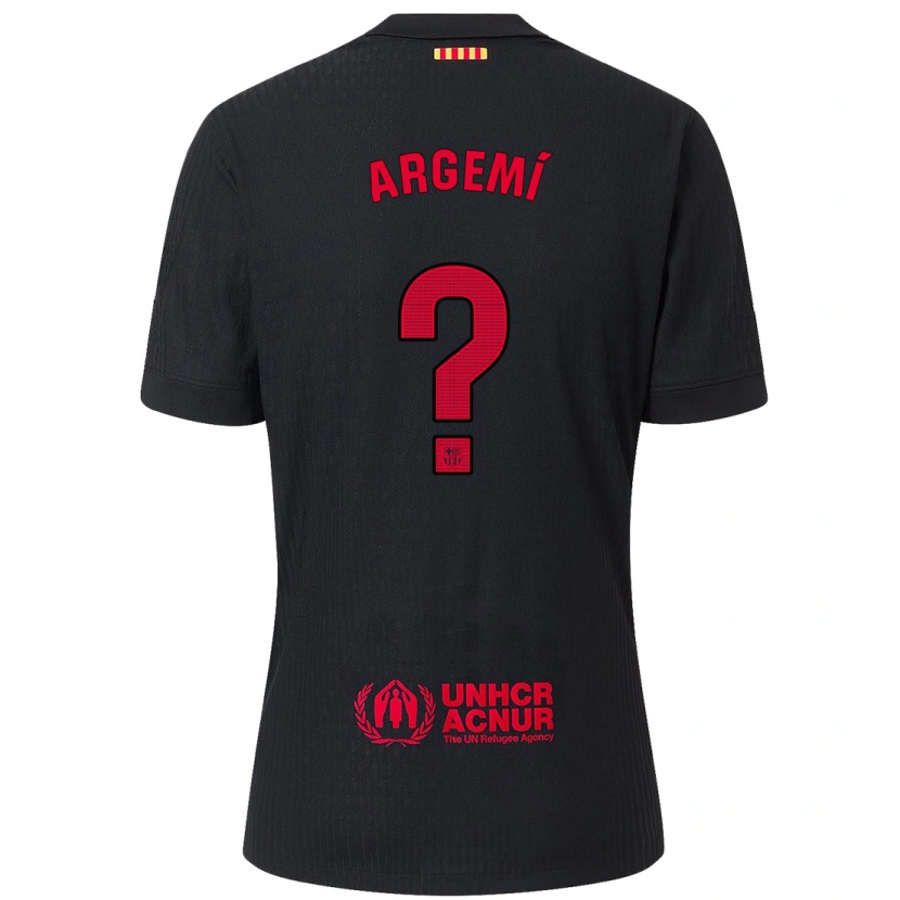 Danxen Kinder Adam Argemí #0 Schwarz Rot Auswärtstrikot Trikot 2024/25 T-Shirt