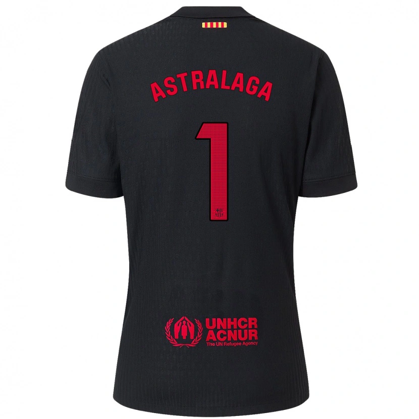 Danxen Kinder Ander Astralaga #1 Schwarz Rot Auswärtstrikot Trikot 2024/25 T-Shirt