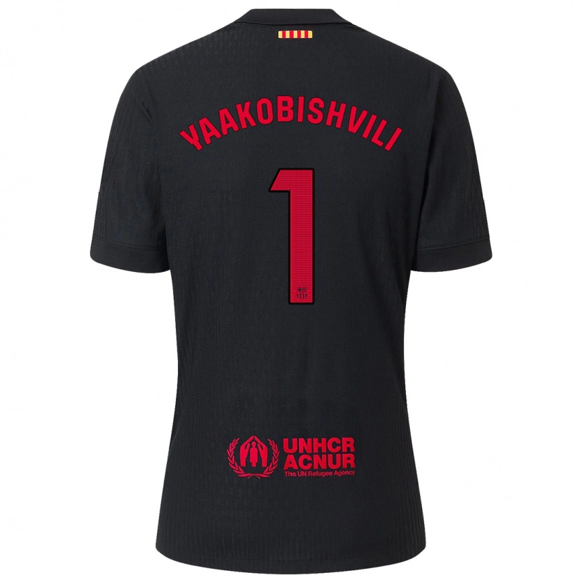 Danxen Kinder Áron Yaakobishvili #1 Schwarz Rot Auswärtstrikot Trikot 2024/25 T-Shirt