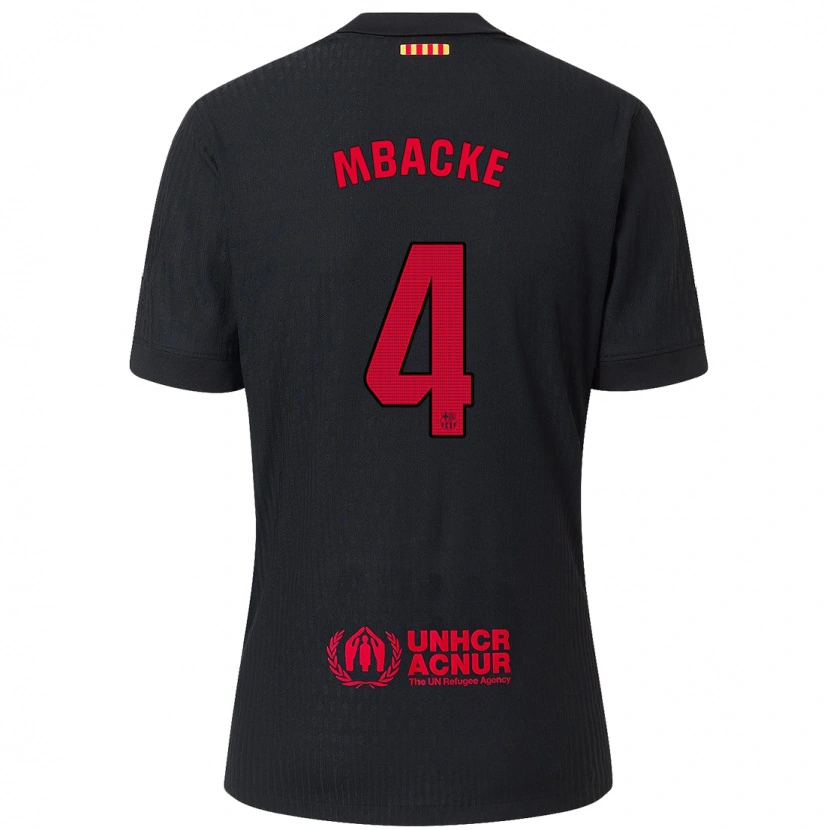 Danxen Kinder Mamadou Mbacke #4 Schwarz Rot Auswärtstrikot Trikot 2024/25 T-Shirt