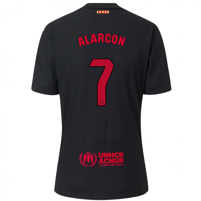 Danxen Kinder Ángel Alarcón #7 Schwarz Rot Auswärtstrikot Trikot 2024/25 T-Shirt