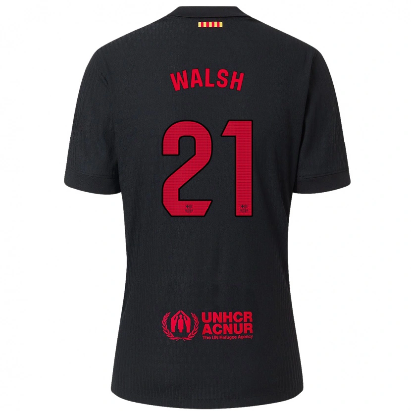 Danxen Kinder Keira Walsh #21 Schwarz Rot Auswärtstrikot Trikot 2024/25 T-Shirt