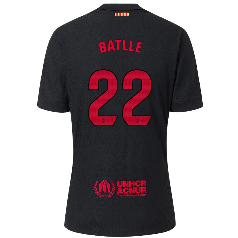 Danxen Kinder Ona Batlle #22 Schwarz Rot Auswärtstrikot Trikot 2024/25 T-Shirt