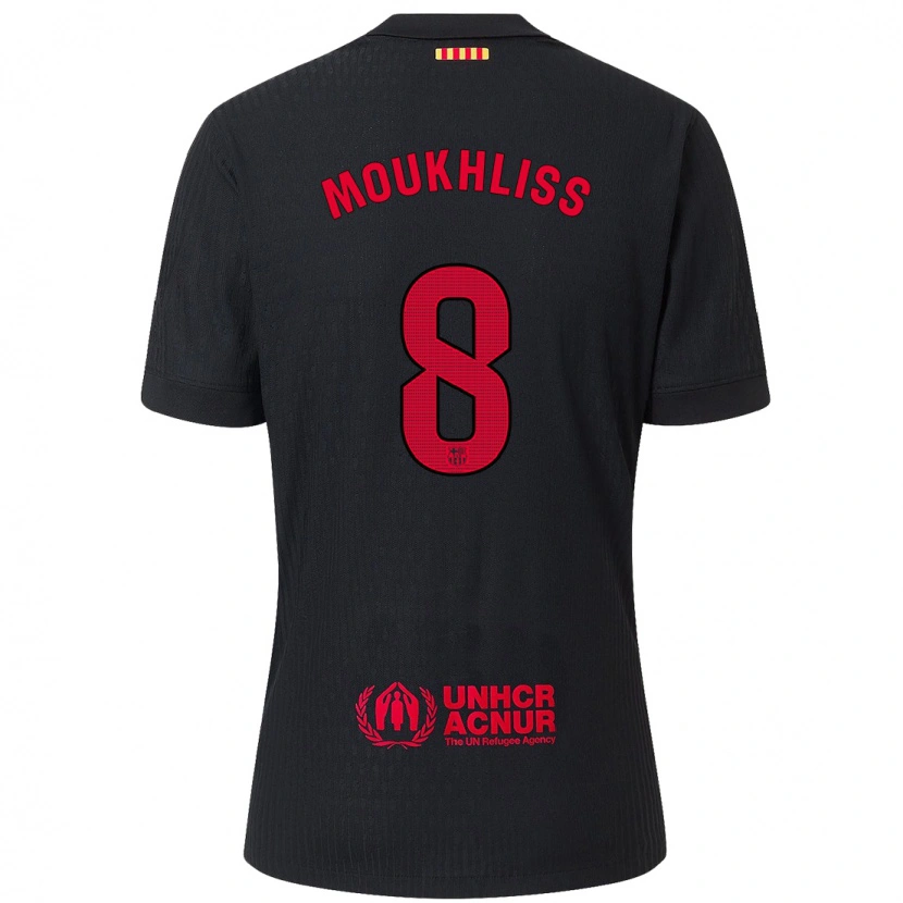 Danxen Kinder Moha Moukhliss #8 Schwarz Rot Auswärtstrikot Trikot 2024/25 T-Shirt