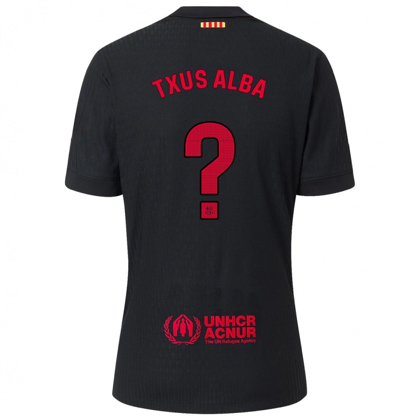 Danxen Kinder Txus Alba #0 Schwarz Rot Auswärtstrikot Trikot 2024/25 T-Shirt