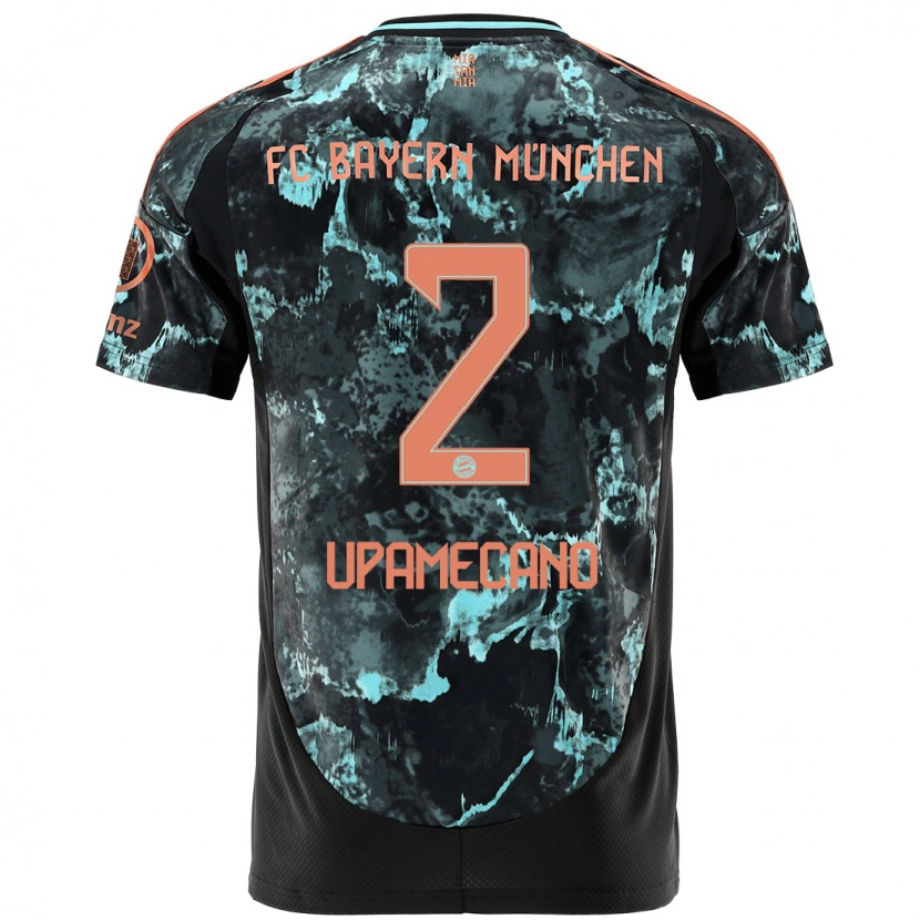 Danxen Kinder Dayot Upamecano #2 Schwarz Auswärtstrikot Trikot 2024/25 T-Shirt