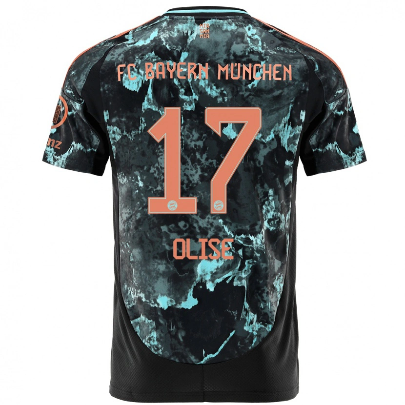 Danxen Kinder Michael Olise #17 Schwarz Auswärtstrikot Trikot 2024/25 T-Shirt