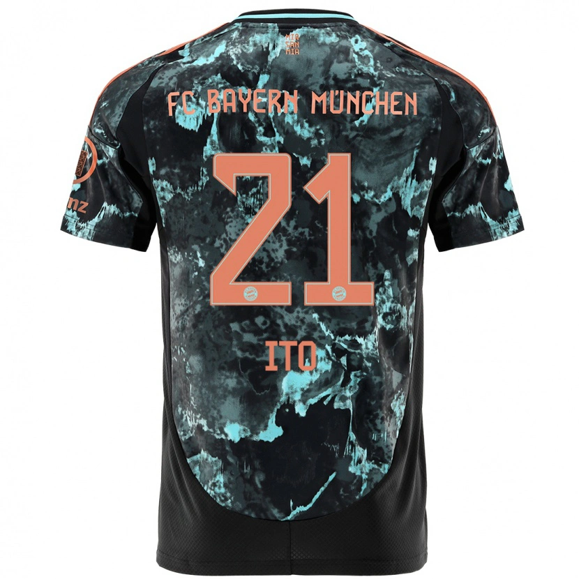 Danxen Kinder Hiroki Ito #21 Schwarz Auswärtstrikot Trikot 2024/25 T-Shirt