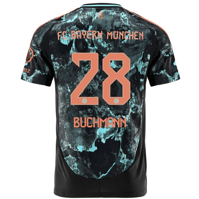 Danxen Kinder Tarek Buchmann #28 Schwarz Auswärtstrikot Trikot 2024/25 T-Shirt