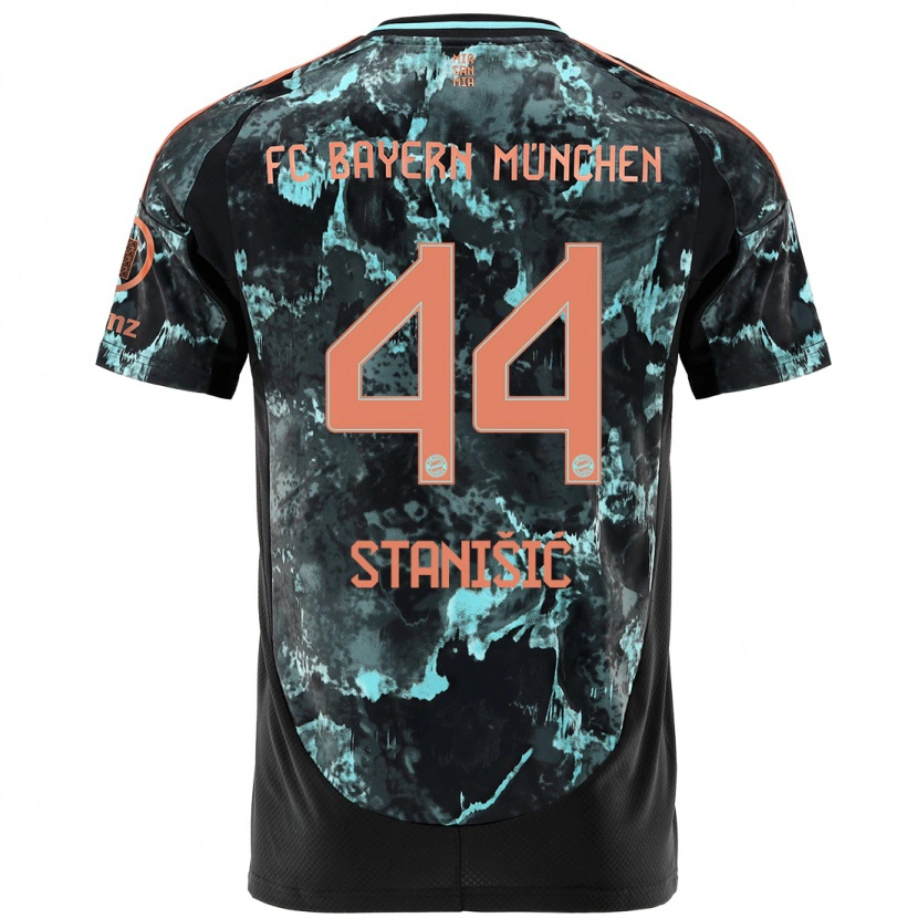 Danxen Kinder Josip Stanisic #44 Schwarz Auswärtstrikot Trikot 2024/25 T-Shirt