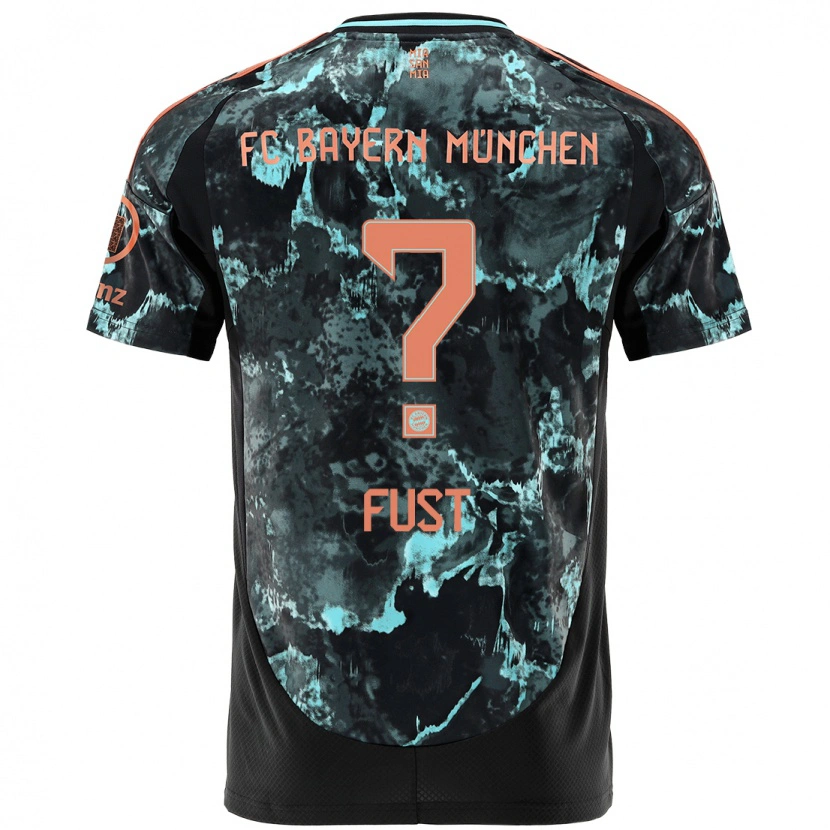 Danxen Kinder Leon Fust #0 Schwarz Auswärtstrikot Trikot 2024/25 T-Shirt