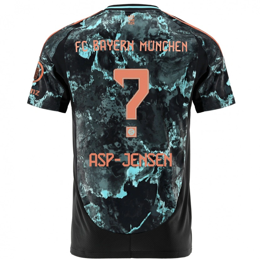 Danxen Kinder Jonathan Asp-Jensen #0 Schwarz Auswärtstrikot Trikot 2024/25 T-Shirt