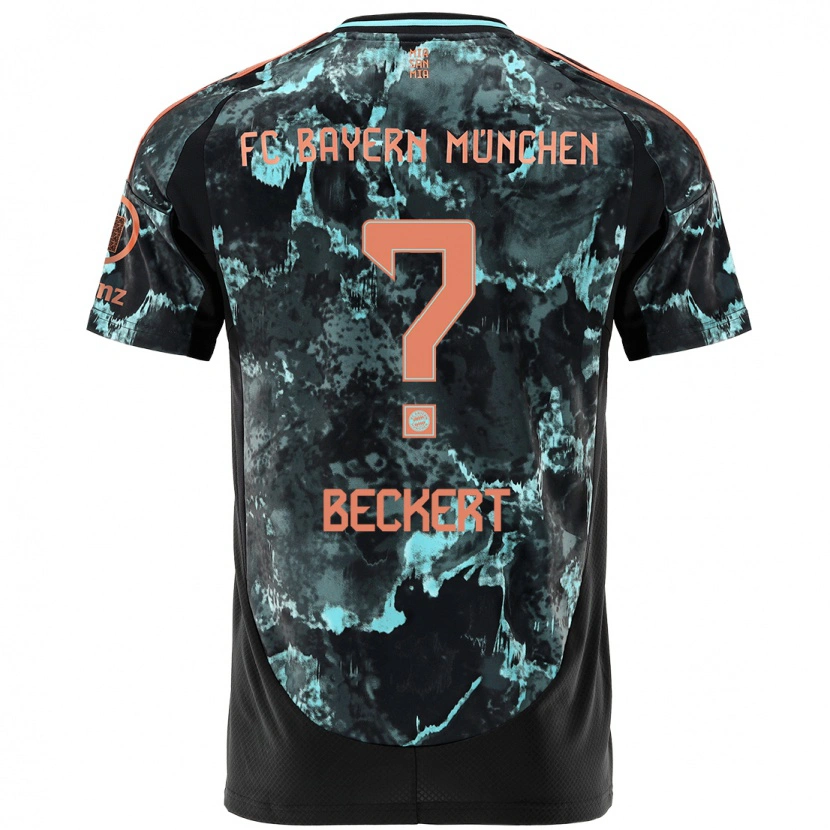 Danxen Kinder Valentin Beckert #0 Schwarz Auswärtstrikot Trikot 2024/25 T-Shirt