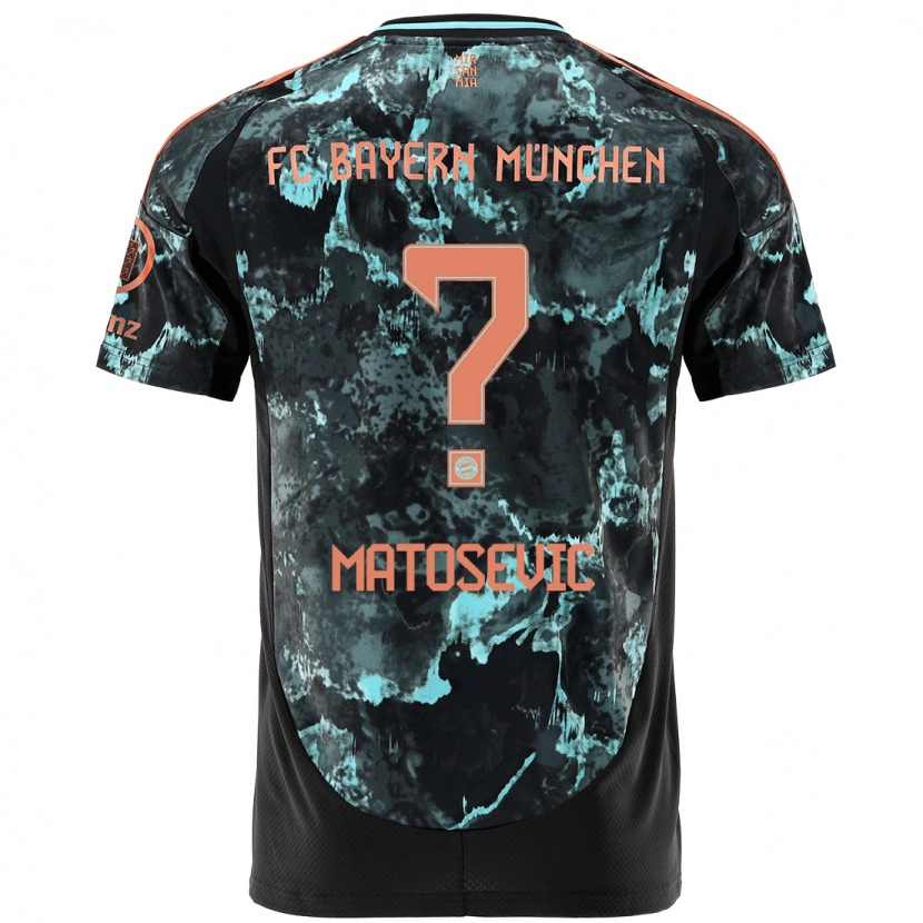 Danxen Kinder Michael Matosevic #0 Schwarz Auswärtstrikot Trikot 2024/25 T-Shirt