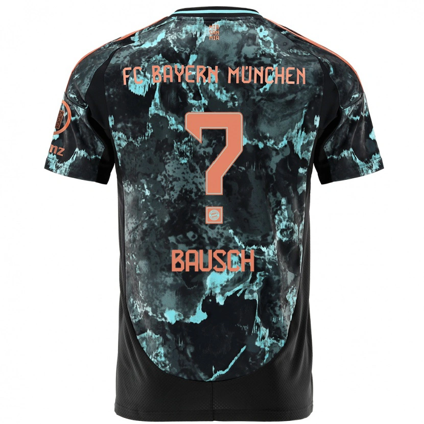 Danxen Kinder David Bausch #0 Schwarz Auswärtstrikot Trikot 2024/25 T-Shirt