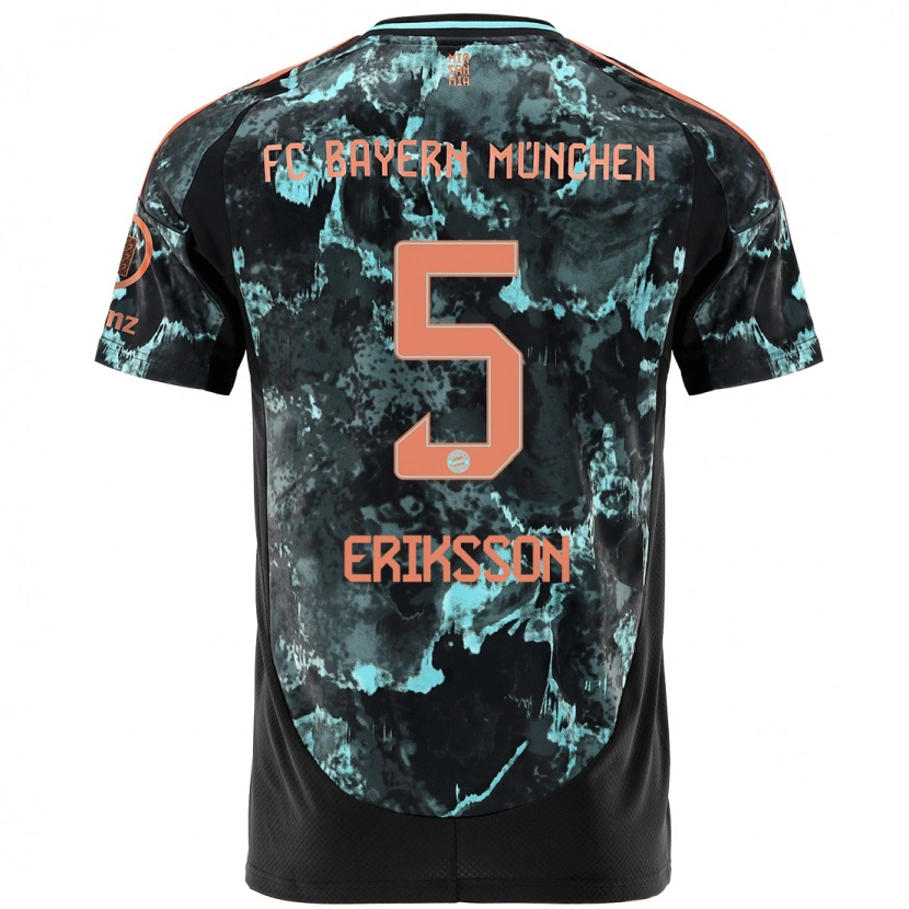 Danxen Kinder Magdalena Eriksson #5 Schwarz Auswärtstrikot Trikot 2024/25 T-Shirt