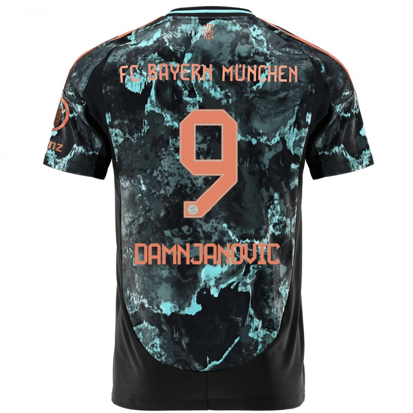 Danxen Kinder Jovana Damnjanović #9 Schwarz Auswärtstrikot Trikot 2024/25 T-Shirt