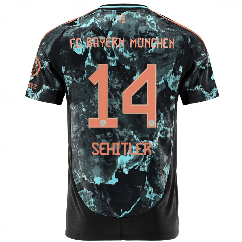 Danxen Kinder Alara Şehitler #14 Schwarz Auswärtstrikot Trikot 2024/25 T-Shirt