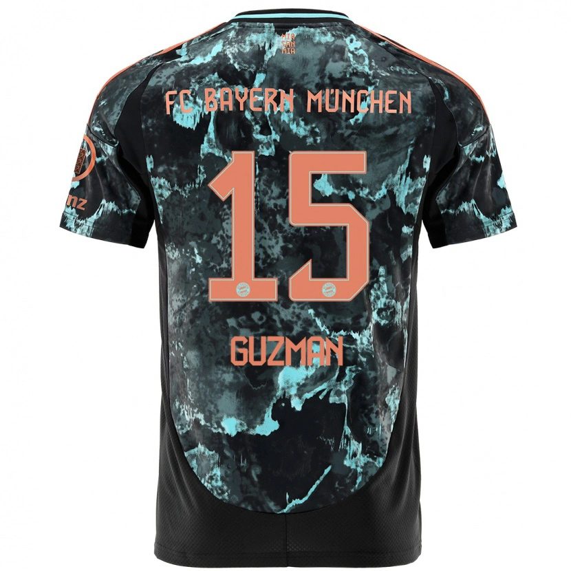 Danxen Kinder Ana María Guzmán #15 Schwarz Auswärtstrikot Trikot 2024/25 T-Shirt