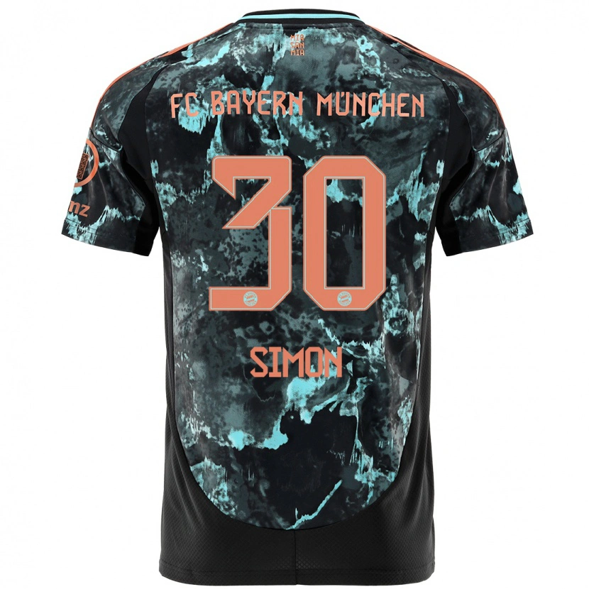 Danxen Kinder Carolin Simon #30 Schwarz Auswärtstrikot Trikot 2024/25 T-Shirt